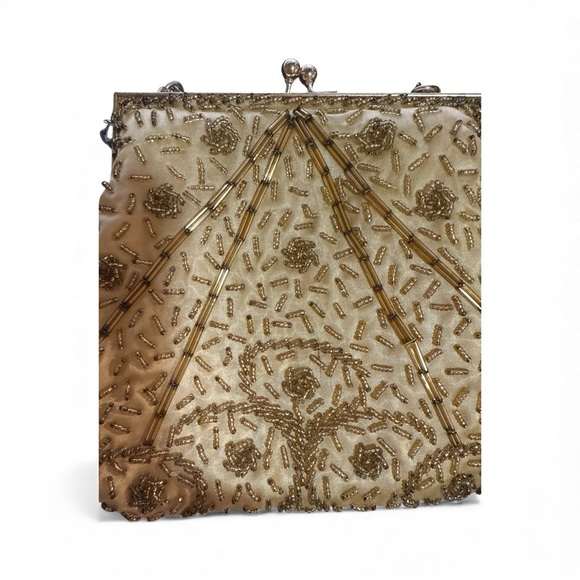 Vintage Gold Beaded Women's Bag - Picture 4 of 5